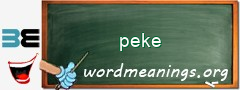 WordMeaning blackboard for peke